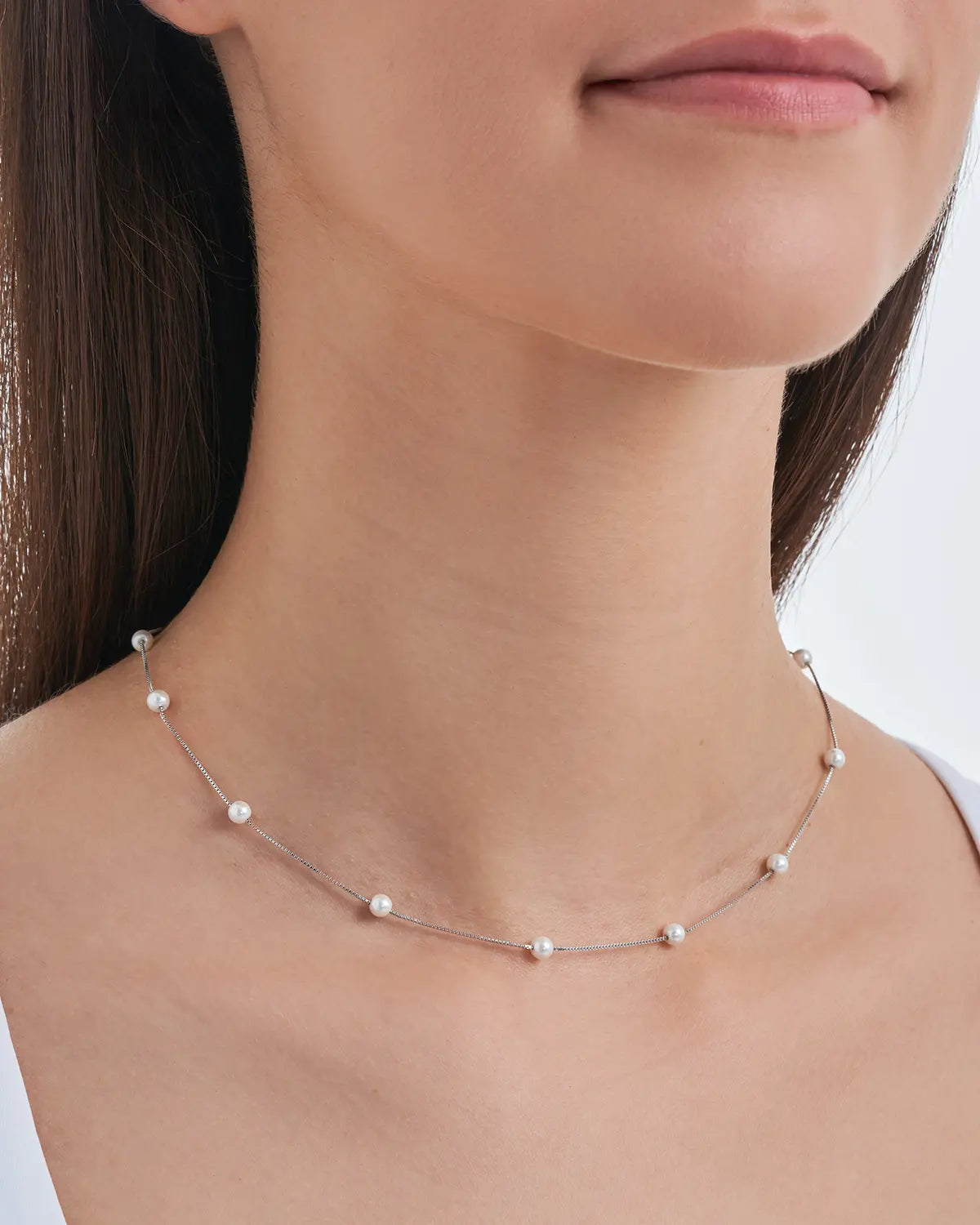 Collier - Rhodium Pearls - 2