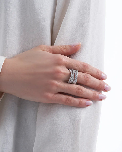 Bague - Crossed Silver - 2